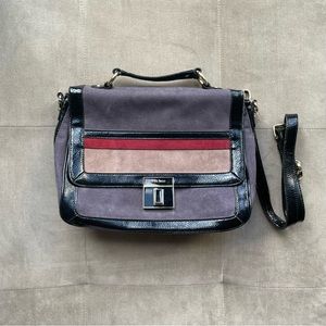 Nine West Grey and Black Faux Suede Purse